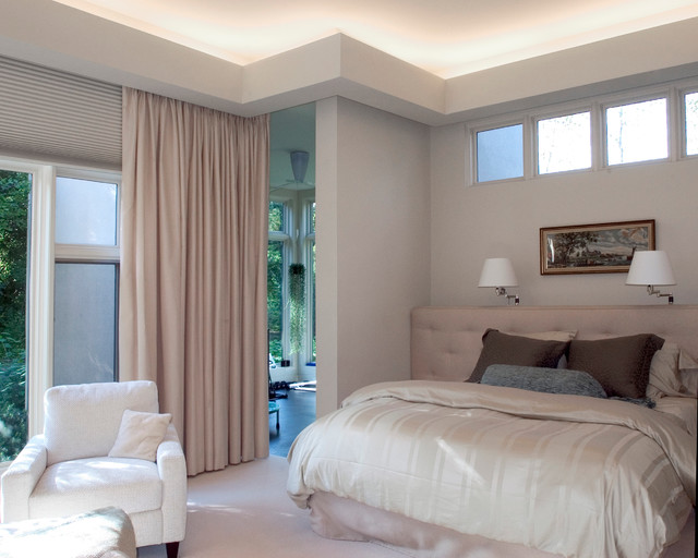 Master Bedroom with Transom Windows and Indirect Lighting Modern
