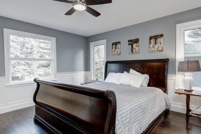 Master bedroom with wainscot paneling and new windows. - Arts & Crafts ...