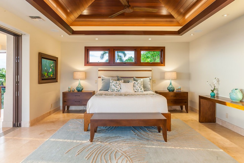 Inspiration for a contemporary bedroom remodel in Hawaii