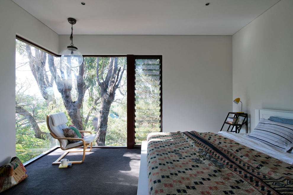 This is an example of a midcentury bedroom in Perth.