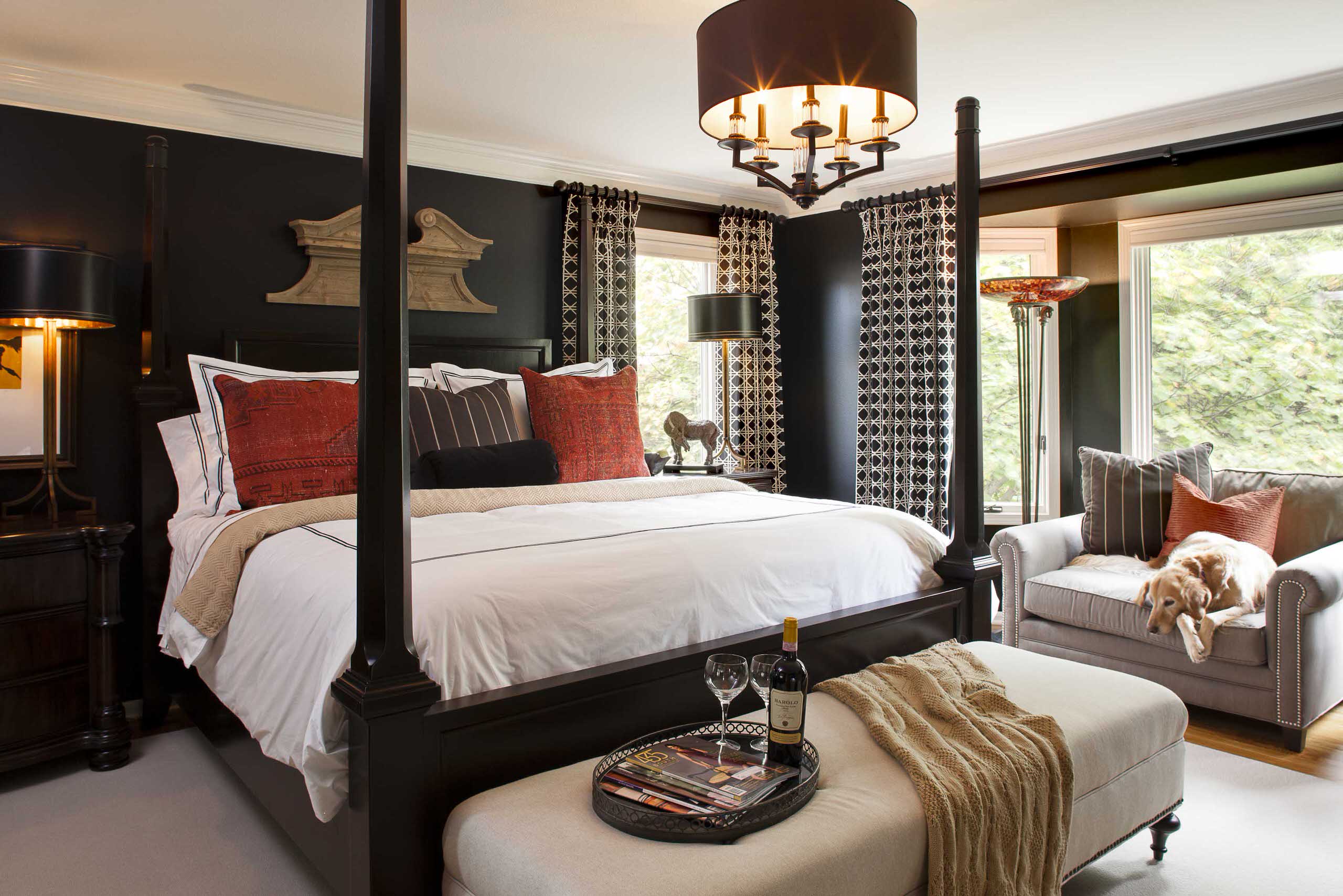 75 Traditional Bedroom with Black Walls Ideas You'll Love - September, 2023  | Houzz