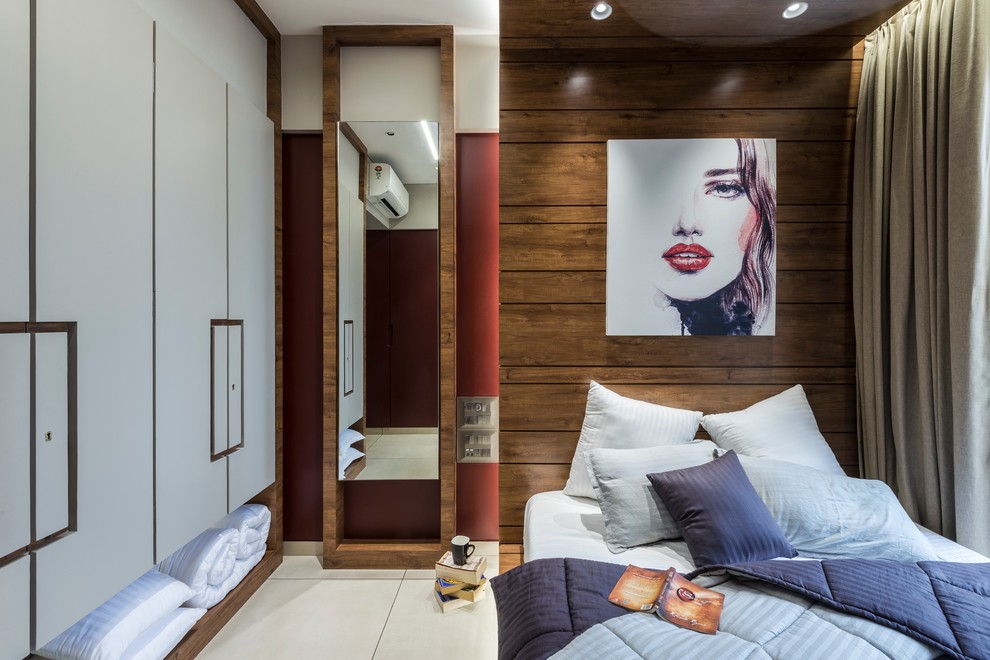 Bedroom - contemporary bedroom idea in Mumbai