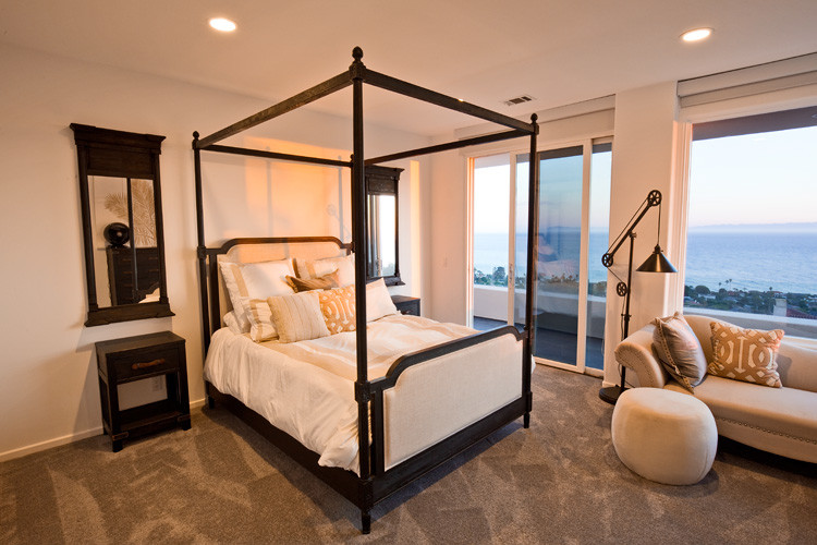 Design ideas for a contemporary bedroom in Santa Barbara.