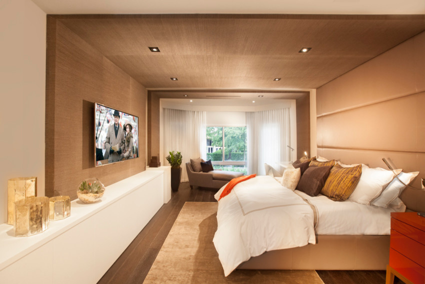 Example of a trendy master bedroom design in Miami