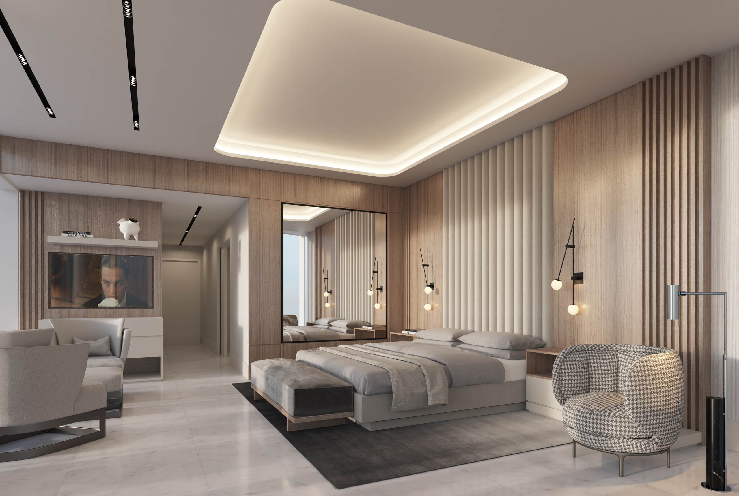 Camera da letto moderna con pavimento in marmo - Foto, Idee, Arredamento -  Giugno 2023 | Houzz IT