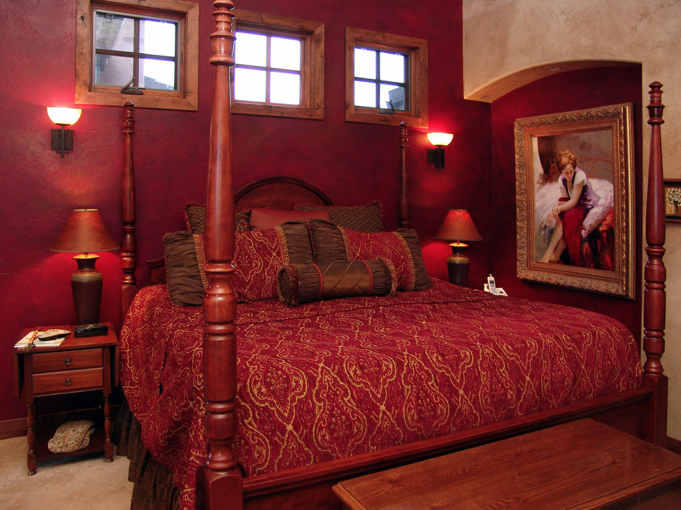 Example of a tuscan bedroom design in Denver