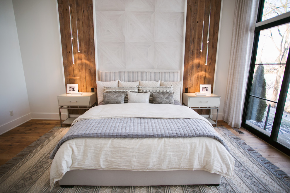 インディアナポリスにあるコンテンポラリースタイルのおしゃれな寝室のインテリア