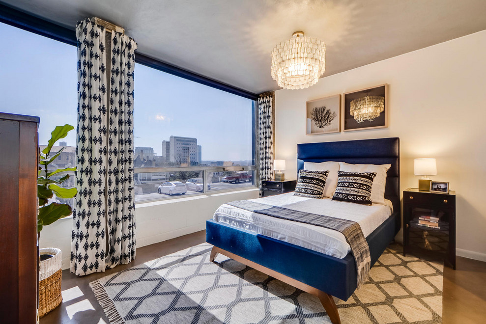Bedroom - contemporary bedroom idea in Raleigh