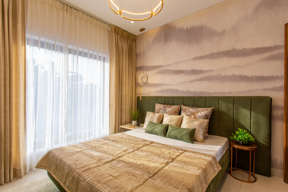 Inspiration for a contemporary bedroom in Chennai.