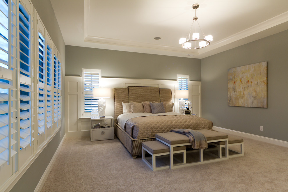 Design ideas for a modern bedroom in Charlotte.