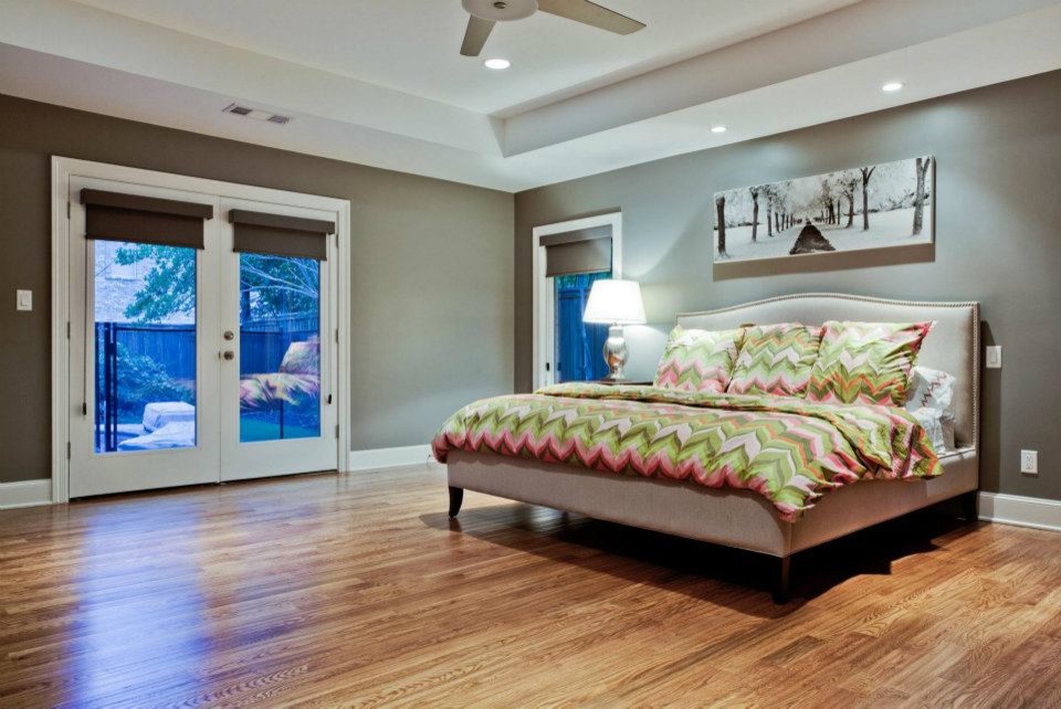 Inspiration for a modern bedroom remodel in Dallas