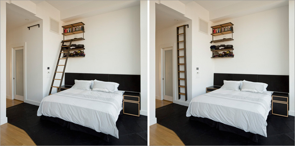 Inspiration for a modern bedroom remodel in New York