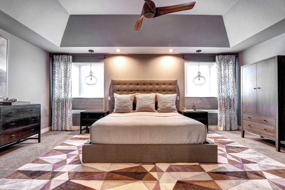 Inspiration for a modern bedroom remodel in Denver
