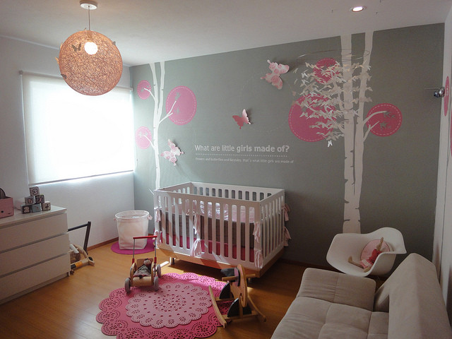 modern baby girl nursery