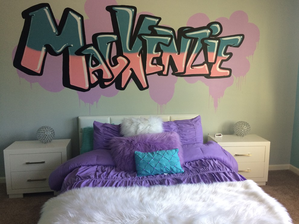 Modern Girl's Graffiti Bedroom Contemporary Bedroom Atlanta by