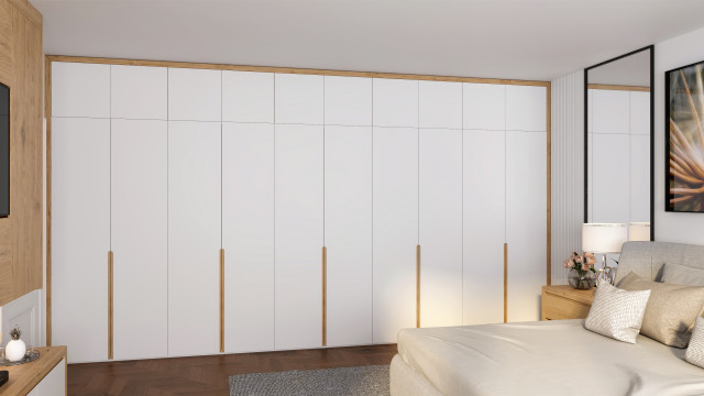 Modern style built in wardrobe with wooden handles - Modern - Bedroom -  London - by A&A Bespoke Furniture Ltd. | Houzz UK