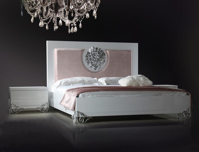 Modern White Lacquer Bed Transitional Bedroom Los Angeles By Eurolux Furniture Houzz Nz