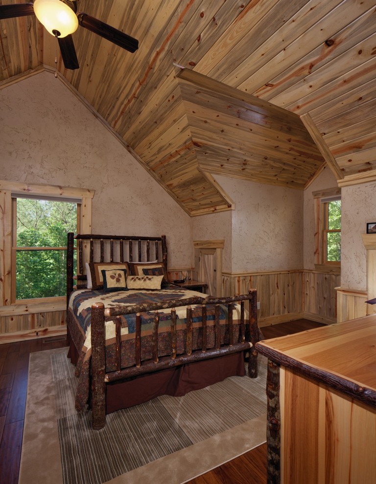 Inspiration for a rustic bedroom remodel in New Orleans