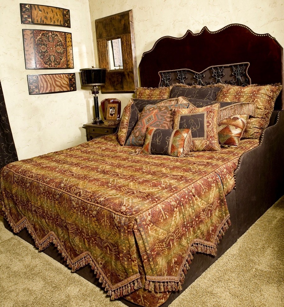 This is an example of an expansive traditional guest bedroom in Dallas with beige walls, carpet and beige floors.