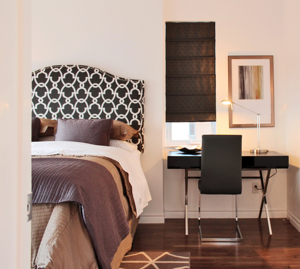This is an example of a contemporary bedroom in Montreal.
