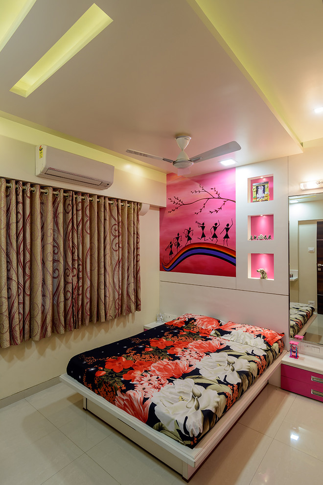 Inspiration for a contemporary bedroom remodel in Pune