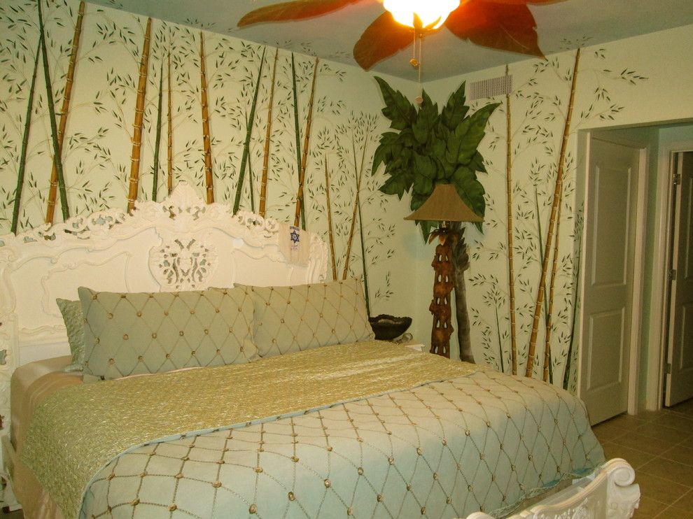 Ispirazione per una camera da letto tropicale