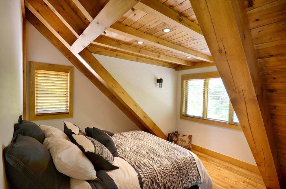 Photo of a rustic guest bedroom in Toronto.