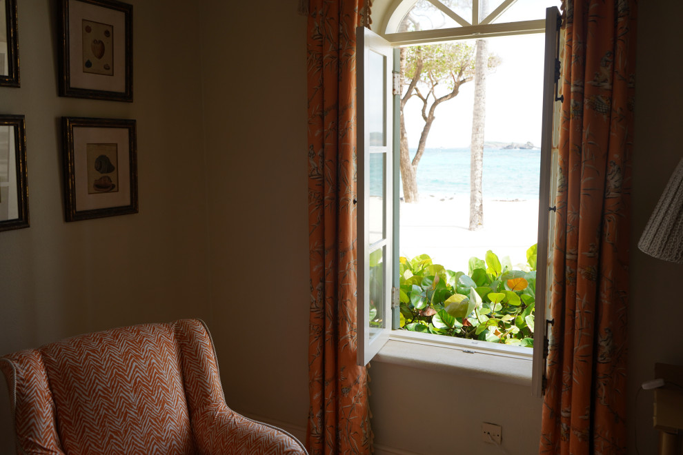 Свежая идея для дизайна: гостевая спальня (комната для гостей) в морском стиле - отличное фото интерьера