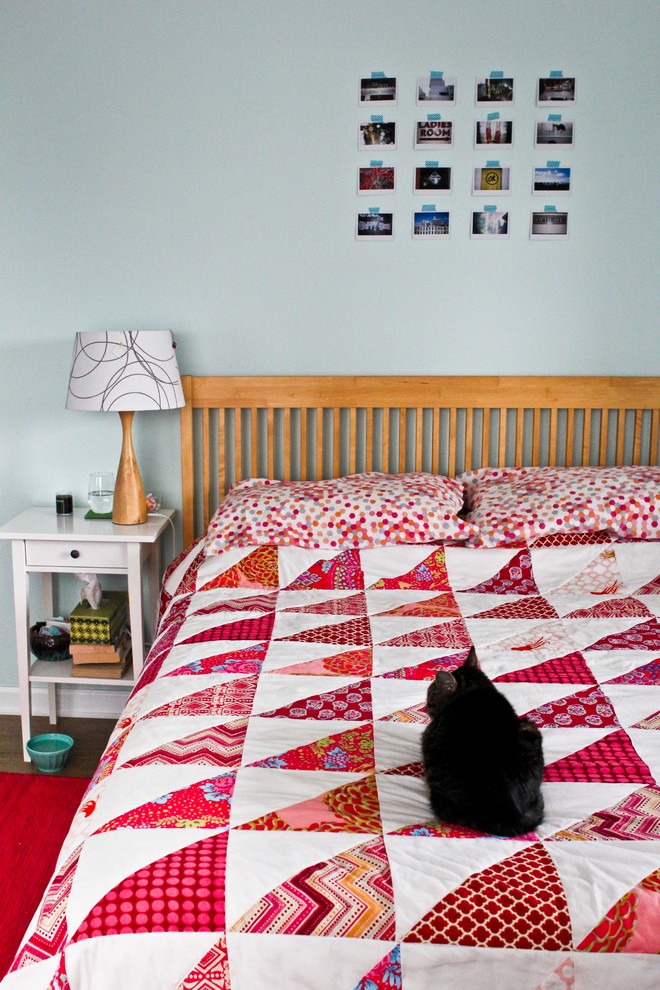 Example of a transitional bedroom design in Seattle