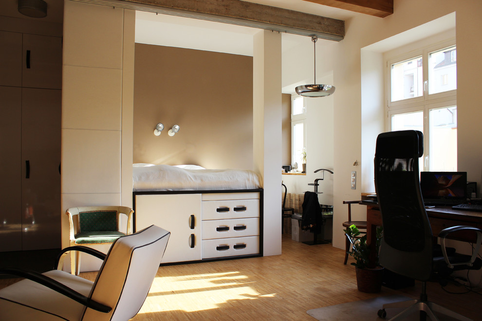 This is an example of an industrial bedroom in Other.