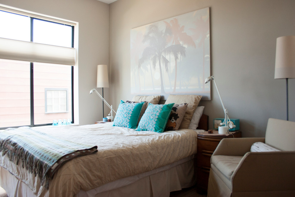サンフランシスコにあるコンテンポラリースタイルのおしゃれな寝室のレイアウト