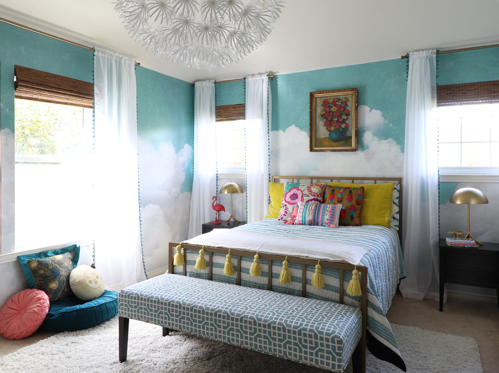 Example of an eclectic bedroom design in Austin