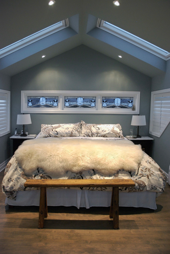 Example of a transitional bedroom design in Vancouver