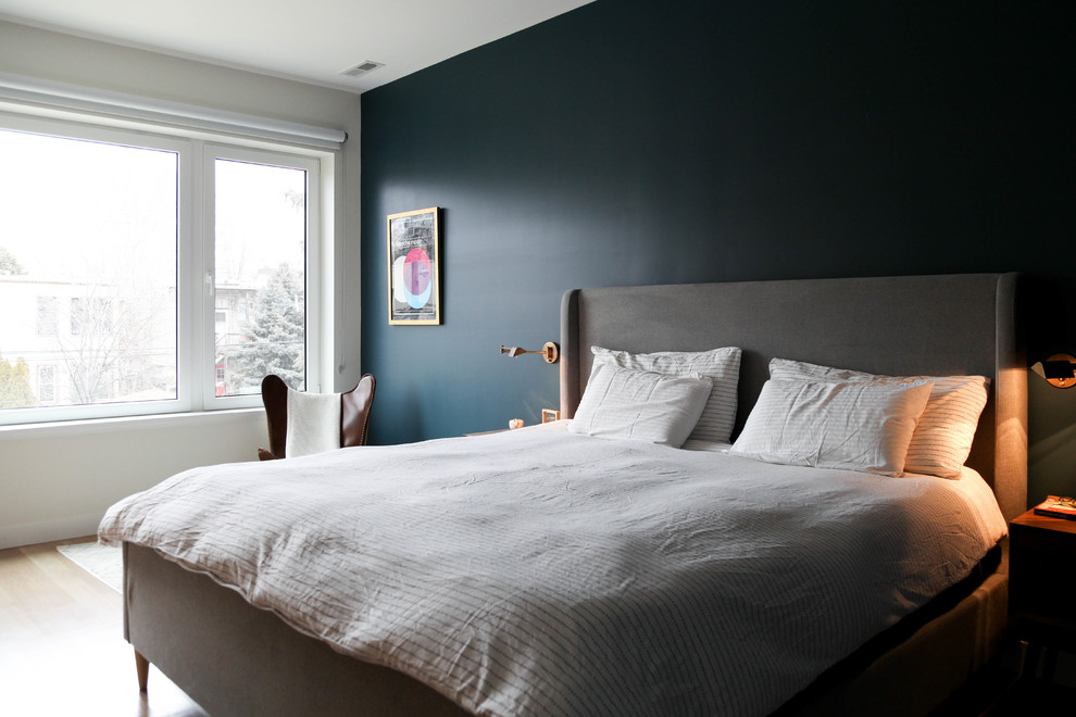 シカゴにある北欧スタイルのおしゃれな寝室のレイアウト