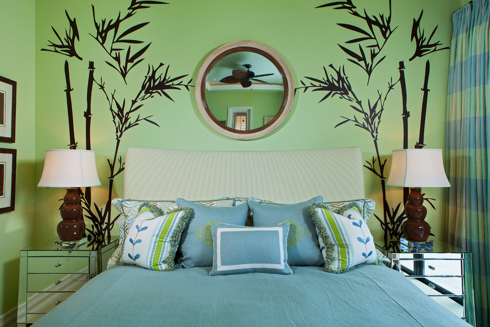 Design ideas for a world-inspired bedroom in Miami.
