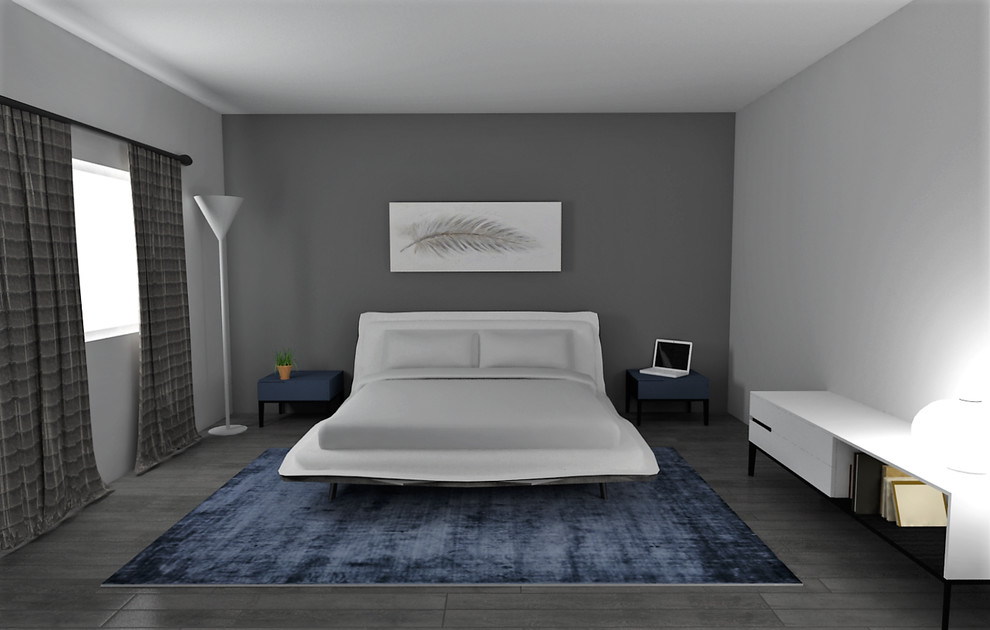 Design ideas for a contemporary bedroom in Philadelphia.