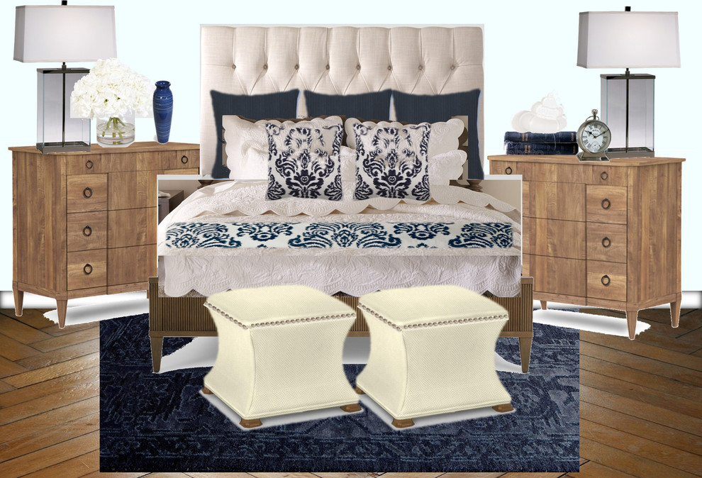 Navy & White Master Bedroom Transitional Bedroom Little Rock by