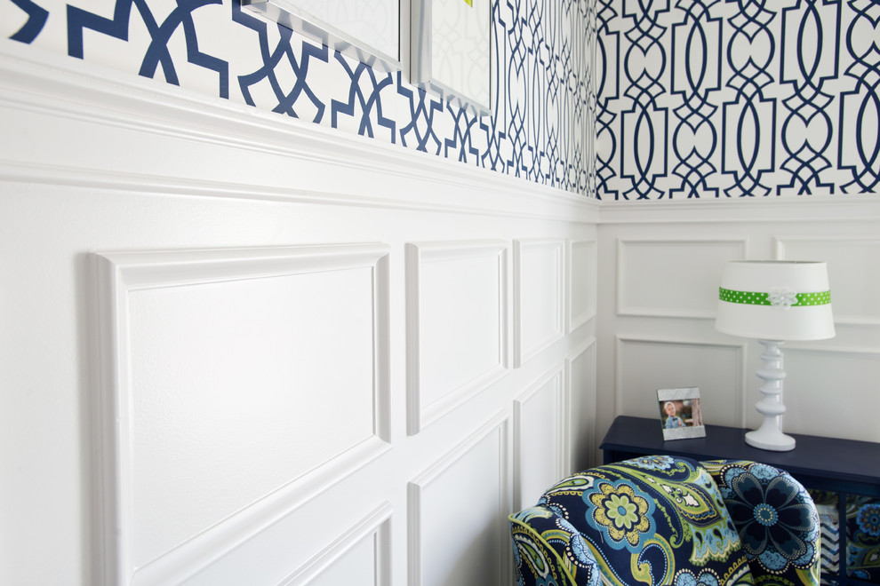 Navy & White Nursery Modern Bedroom Cleveland by Metcalf
