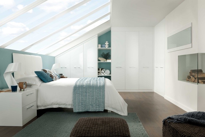 Design ideas for a coastal bedroom in West Midlands.