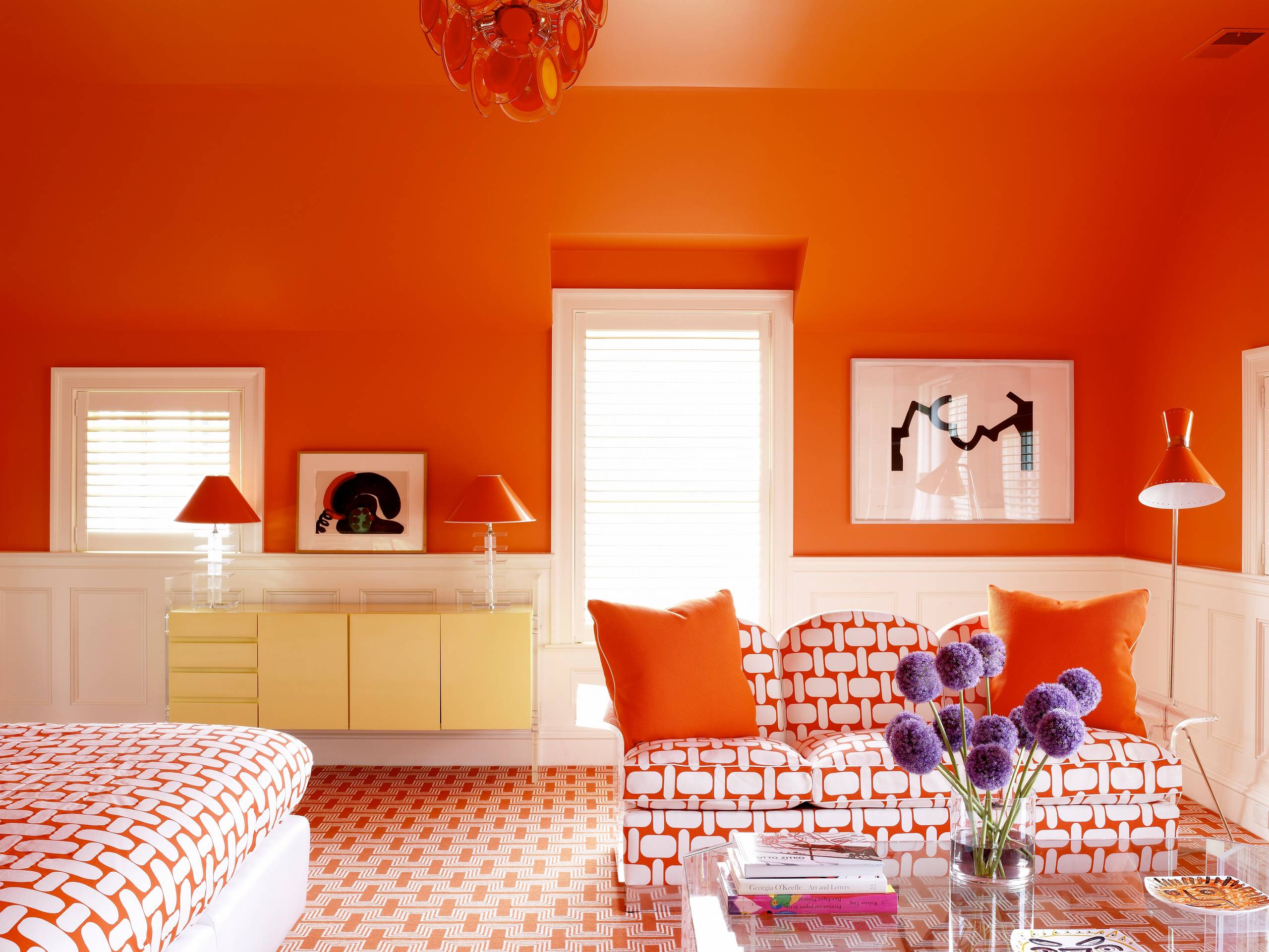 how to design small orange bedroom furniture