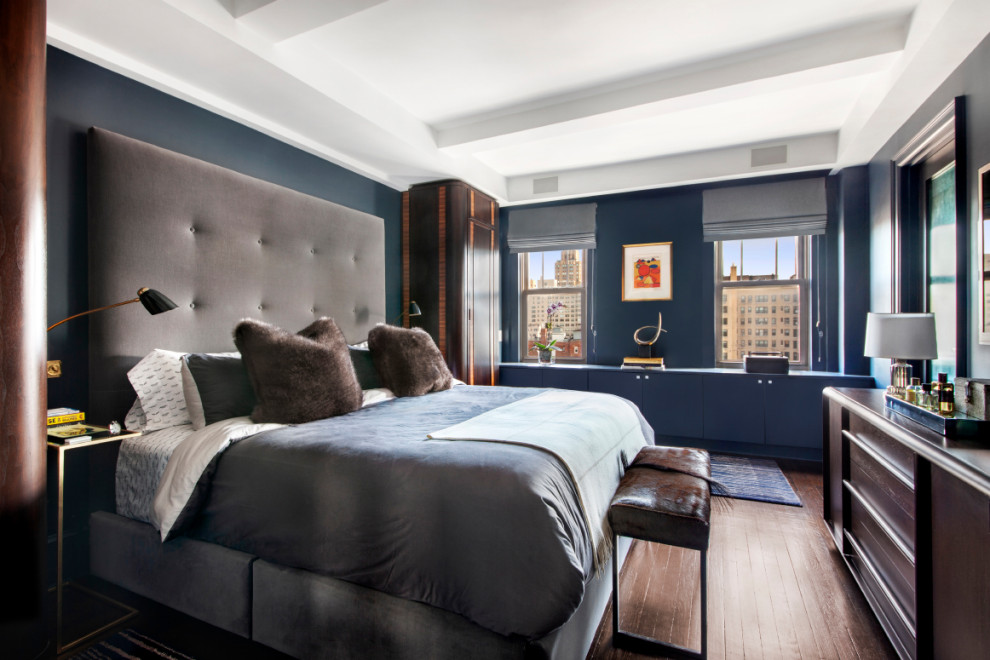 Small transitional master bedroom photo in New York