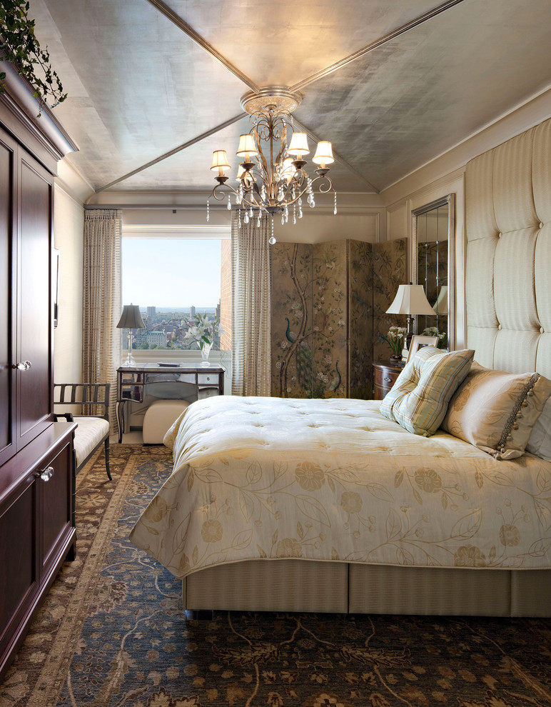 Design ideas for a traditional master bedroom in New York.
