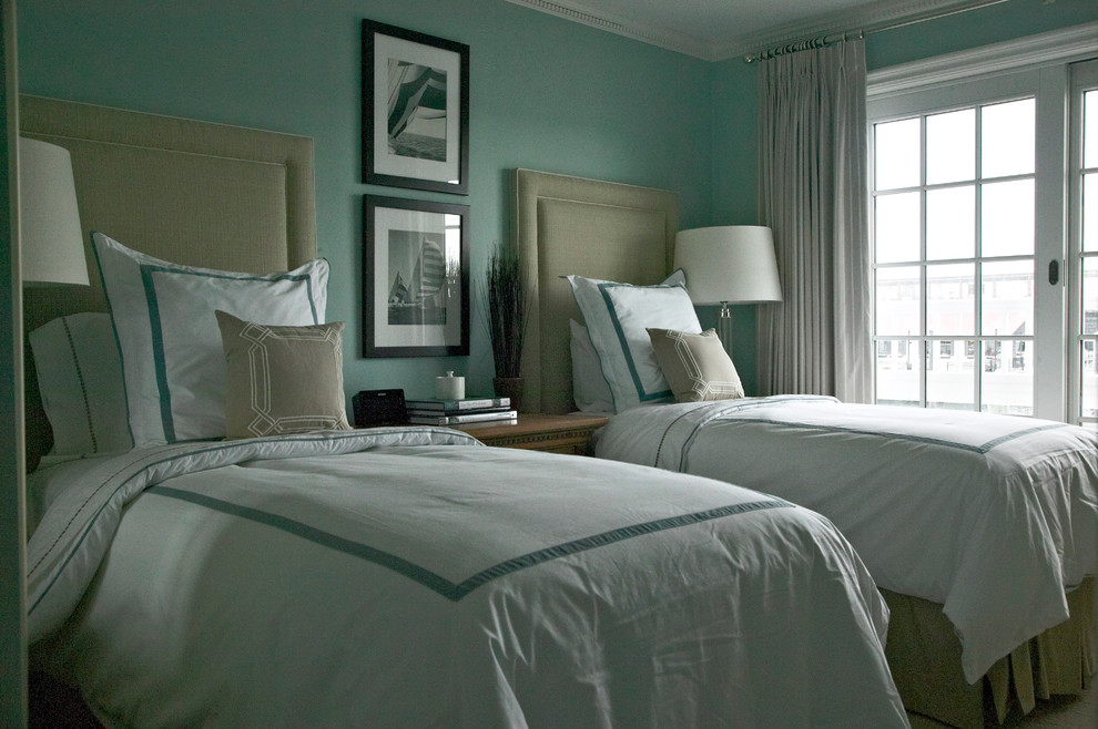 Inspiration for a coastal bedroom in New York.