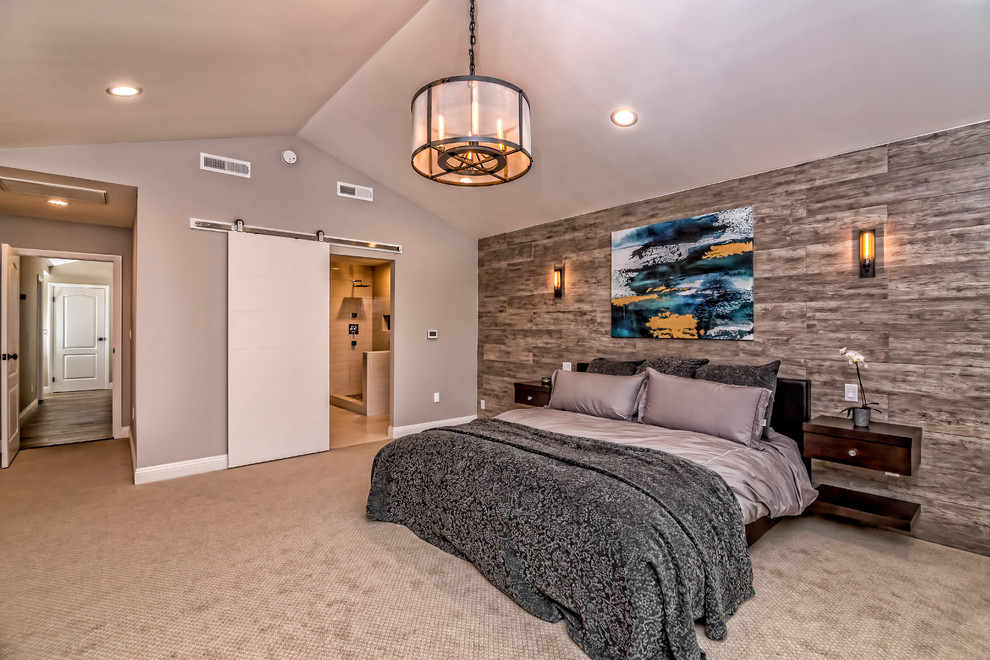 Transitional master carpeted bedroom photo in San Francisco