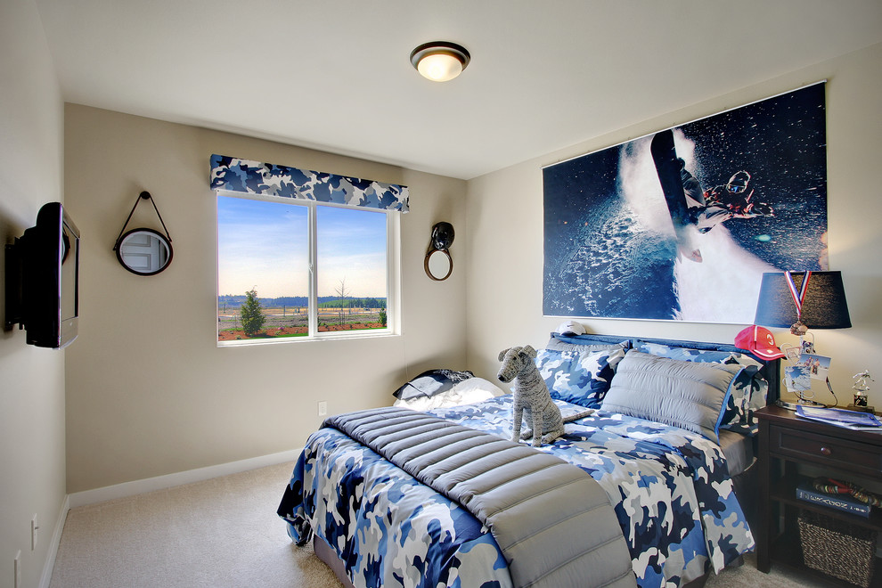 Inspiration for a contemporary bedroom in Seattle.