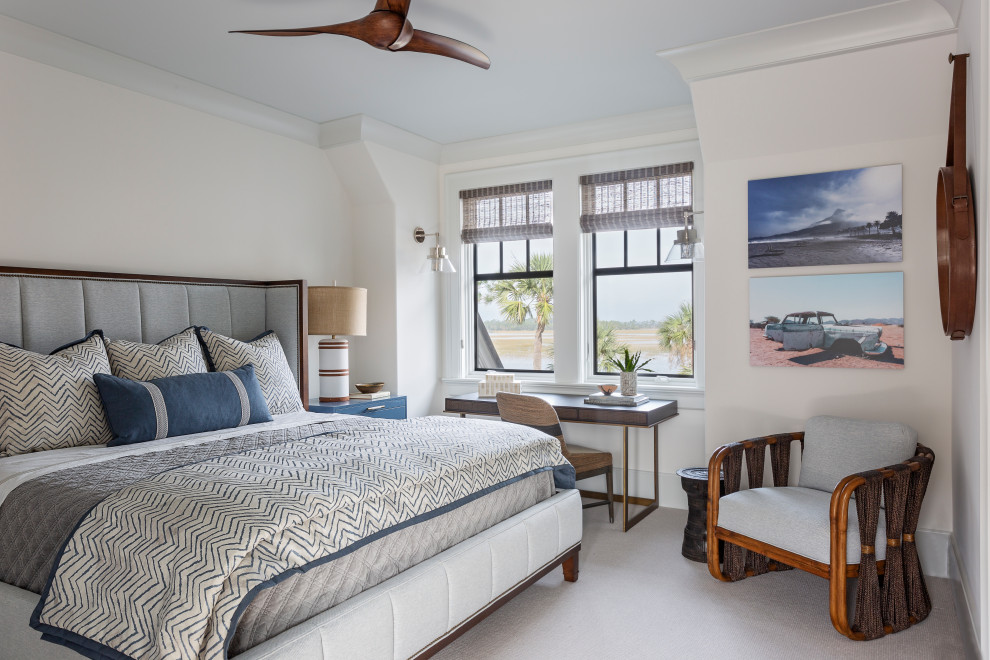 Photo of a coastal bedroom in Charleston.