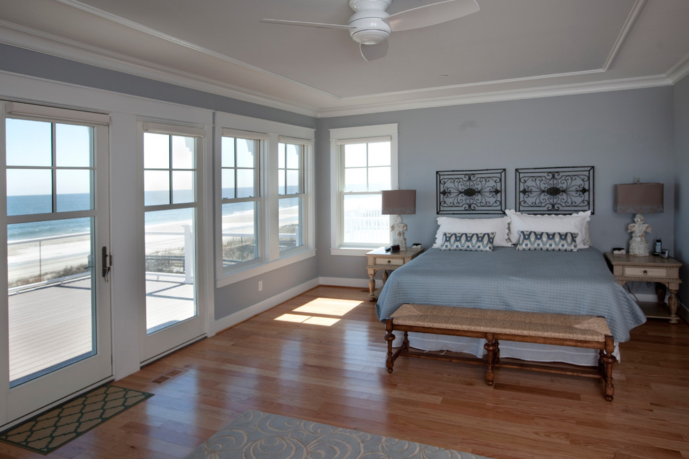 Example of a beach style bedroom design in Baltimore
