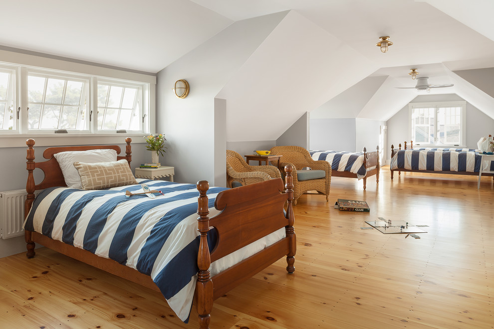 Inspiration for a coastal bedroom remodel in Portland Maine