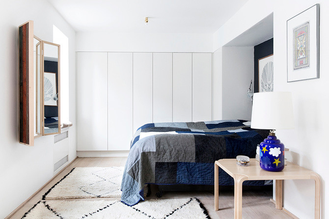 Inspiration for a modern bedroom remodel in Copenhagen