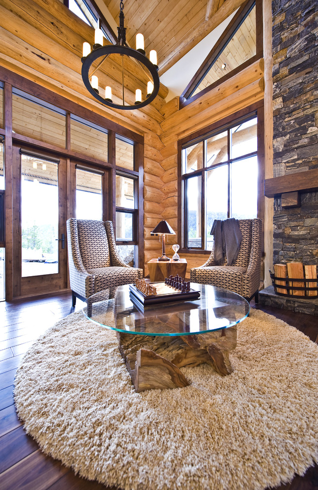 Example of a mountain style bedroom design in Vancouver